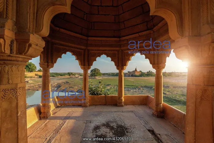 : Decorated pavillion at Amar Sagar lake, Jaisalme : Decorated pavillion at Amar Sagar lake, Jaisalme