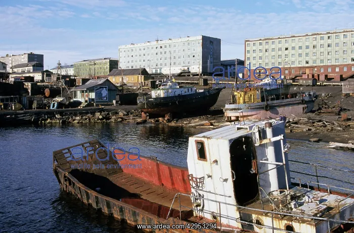 : Desolation at sea-port Dikson, Arctic Russia : Desolation at sea-port Dikson, Arctic Russia