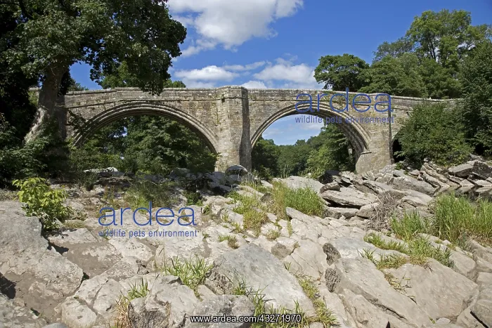 : Devils Bridge - a triple arched bridge built of : Devils Bridge - a triple arched bridge built of
