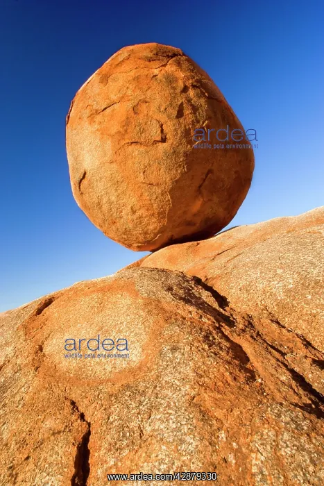 : Devils Marbles - a nearly perfectly circular shaped : Devils Marbles - a nearly perfectly circular shaped