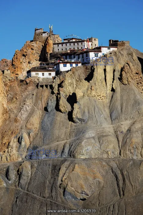  : Dhankar Monasteryon a cliff in Himalayas, Spiti