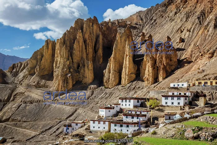  : Dhankar Village in Himalayas, Spiti Valley, Hima