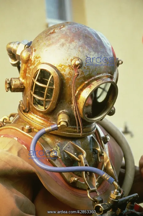  : Diver - in early brass diving helmet