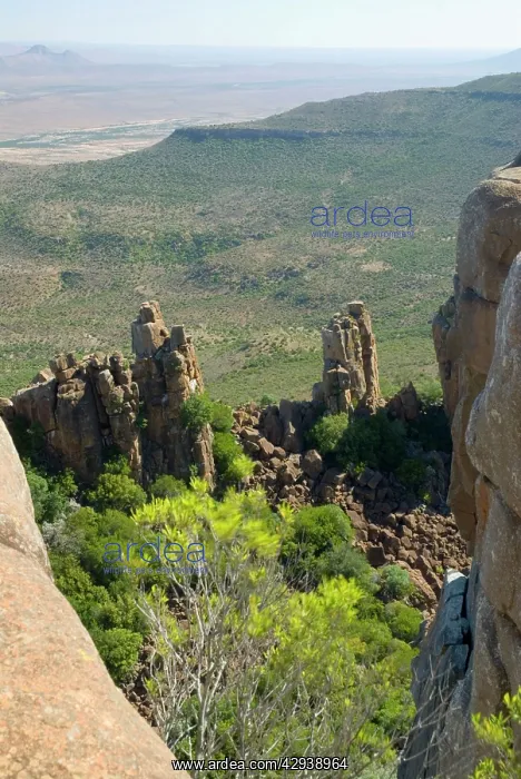 : Dolerite pillars, part of a dolerite sill, up to : Dolerite pillars, part of a dolerite sill, up to