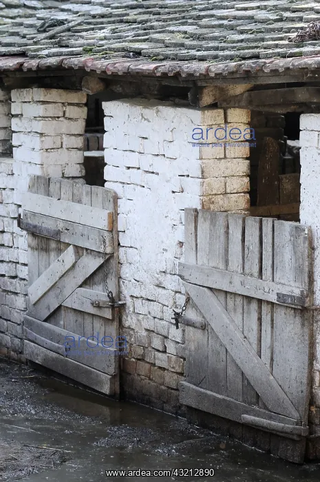 : Door to a Pigs farm in Serbia : Door to a Pigs farm in Serbia