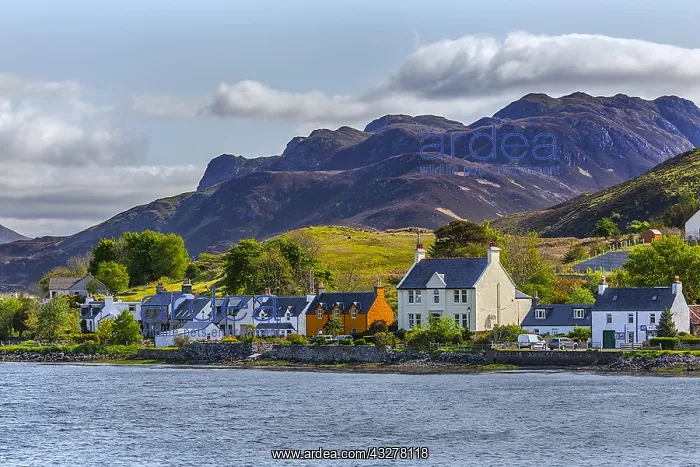 : Dornie - town of Dornie with picturesque houses : Dornie - town of Dornie with picturesque houses