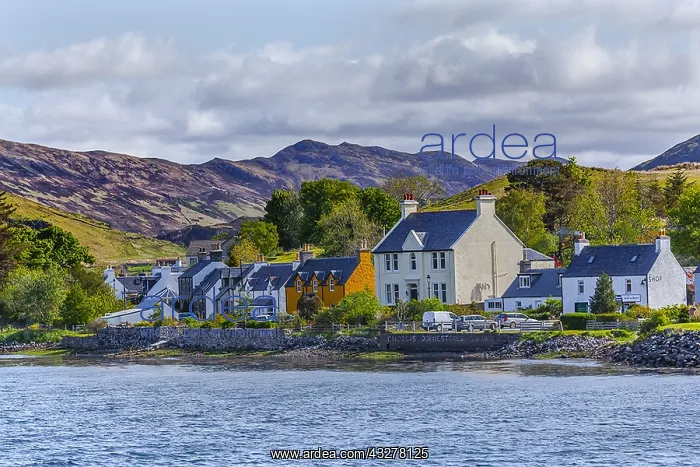 : Dornie - town of Dornie with picturesque houses : Dornie - town of Dornie with picturesque houses
