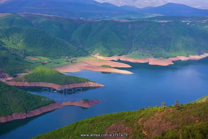 : Drin River, dammed by the Fierza Reservoir, Albania : Drin River, dammed by the Fierza Reservoir, Albania