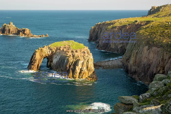 : Early morning over the rocky coastline near Lands : Early morning over the rocky coastline near Lands