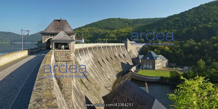 : Edersee dam wall, Edertalsperre, Edersee, Edertal : Edersee dam wall, Edertalsperre, Edersee, Edertal