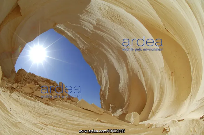 : Egypt, White Desert, bizarre sandstone cliffs, Middle : Egypt, White Desert, bizarre sandstone cliffs, Middle