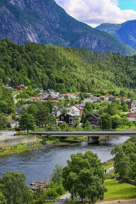 : Eidfjord, Norway, Hardanger. Eidfjord village