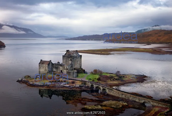 : Eilean Donan Castle - with view of Loch Alsh and : Eilean Donan Castle - with view of Loch Alsh and