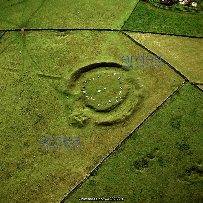 : England - Aerial view, Arbor Low Stone Circle : England - Aerial view, Arbor Low Stone Circle