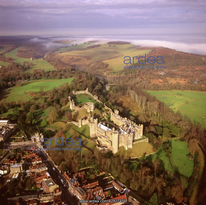 : England - Aerial view of Arundel Castle, Arundel : England - Aerial view of Arundel Castle, Arundel