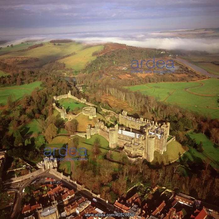 : England - Aerial view of Arundel Castle, Arundel : England - Aerial view of Arundel Castle, Arundel