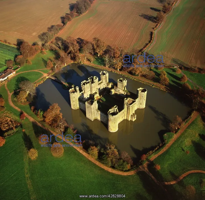 : England - Aerial view, Bodiam Castle : England - Aerial view, Bodiam Castle