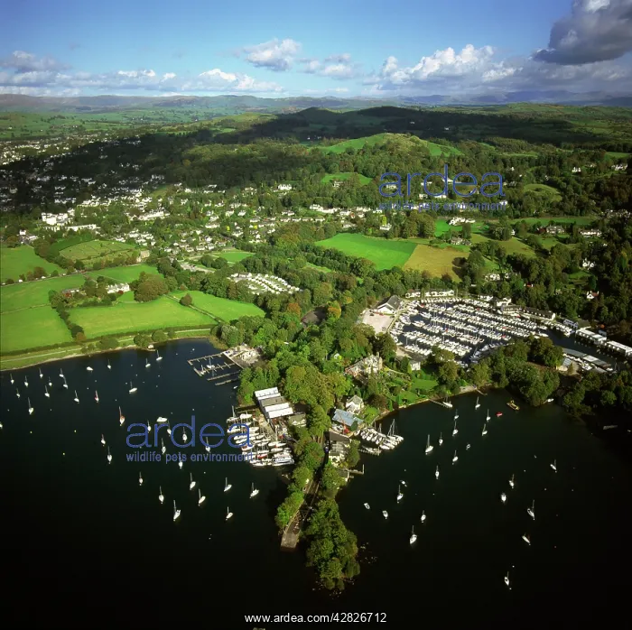 : England - Aerial view, Bowness-on-Windermere : England - Aerial view, Bowness-on-Windermere