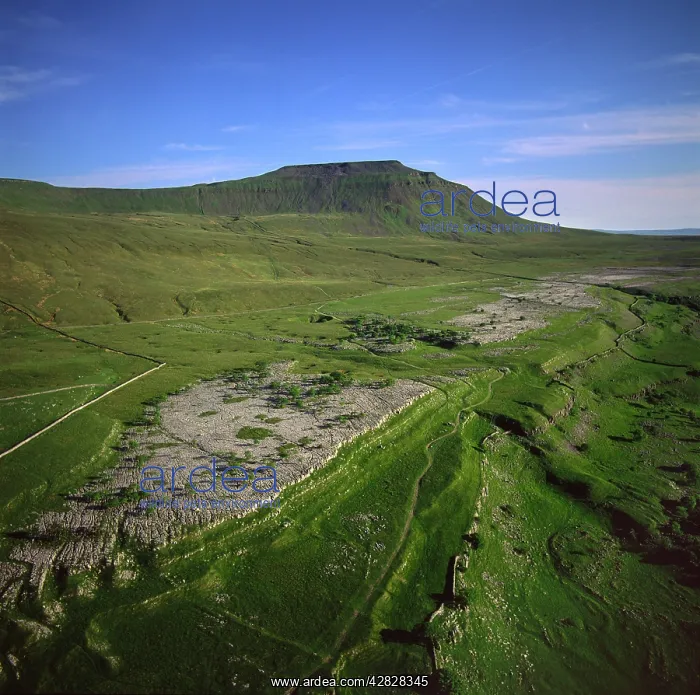 : England - Aerial view, Ingleborough Peak, Yorkshire : England - Aerial view, Ingleborough Peak, Yorkshire