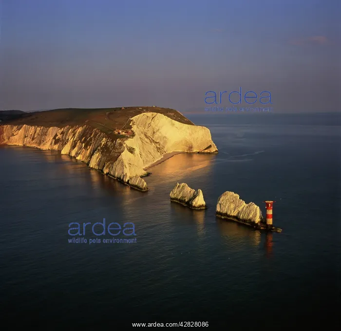  : England - Aerial view, The Needles, Isle of Wight, UK
