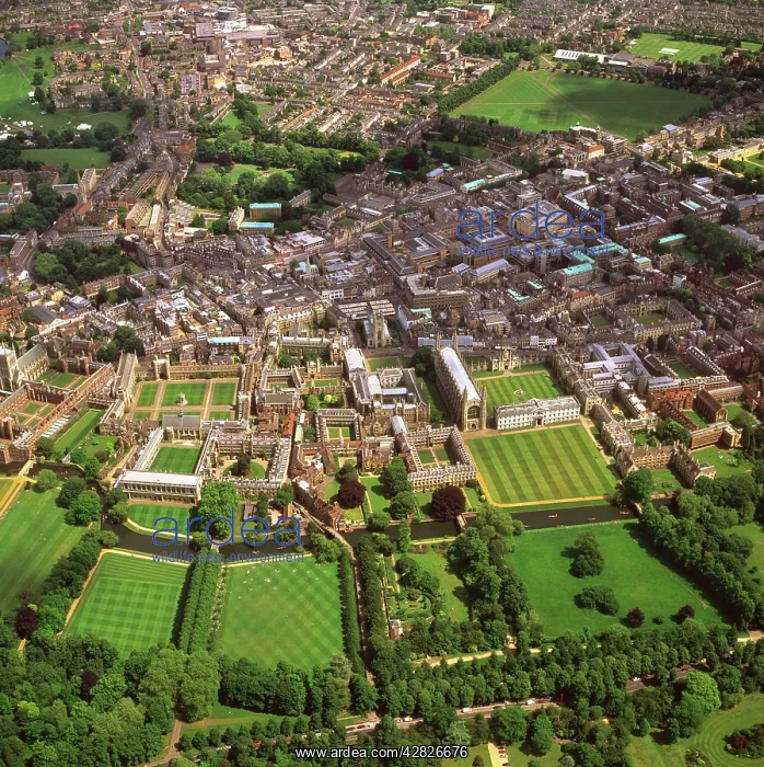  : England - Aerial view, showing river Cam and KingIs