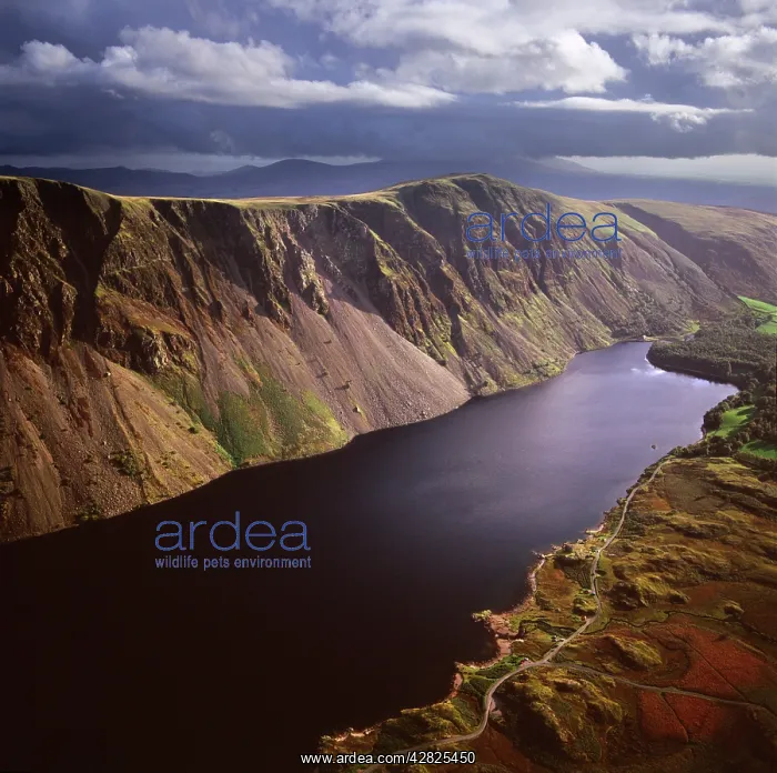 : England - Aerial view of Wast Water, Wasdale valley : England - Aerial view of Wast Water, Wasdale valley