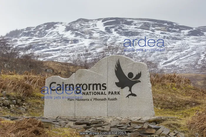 : Entrance sign - Cairngorms National park - Scotland : Entrance sign - Cairngorms National park - Scotland