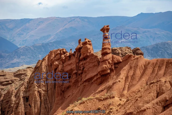 : Eroded mountain landscape with sandstone cliffs : Eroded mountain landscape with sandstone cliffs