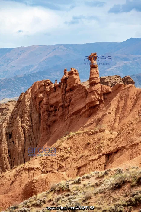 : Eroded mountain landscape with sandstone cliffs : Eroded mountain landscape with sandstone cliffs