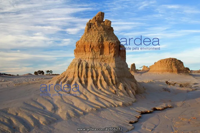 : Eroded pinnacles - of the lunette Walls of China : Eroded pinnacles - of the lunette Walls of China