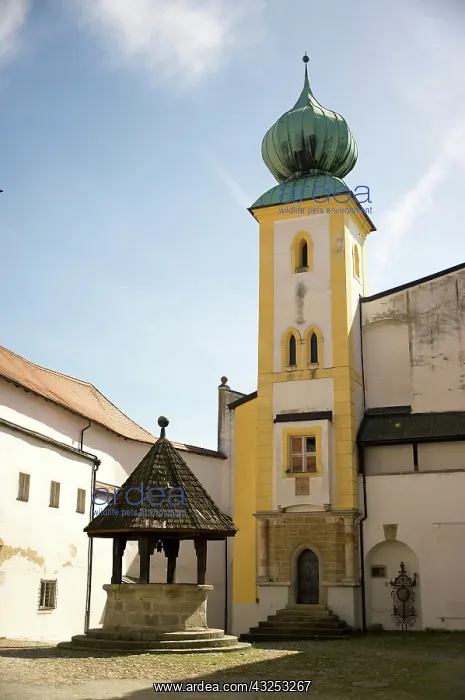 : Europe, Germany, Bavaria, Passau, courtyard : Europe, Germany, Bavaria, Passau, courtyard