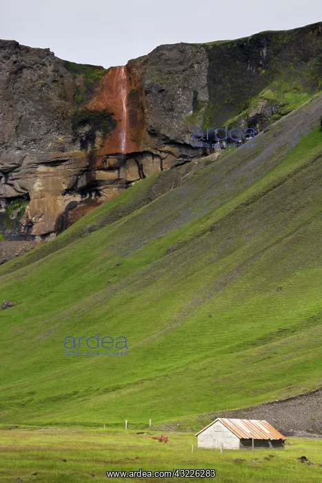 : Europe; Iceland; scenic landscape of waterfall : Europe; Iceland; scenic landscape of waterfall