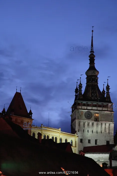 : Europe, Romania, Sighisoara, The night view : Europe, Romania, Sighisoara, The night view