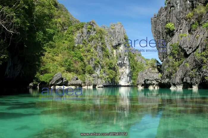 : The exit (between the rocks) of a Big Lagoon of : The exit (between the rocks) of a Big Lagoon of