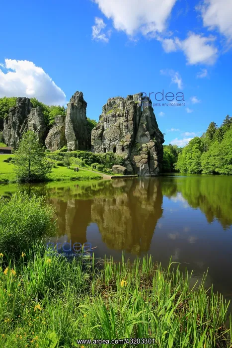  : Externsteine, sandstone rock formation in the Teutoburg