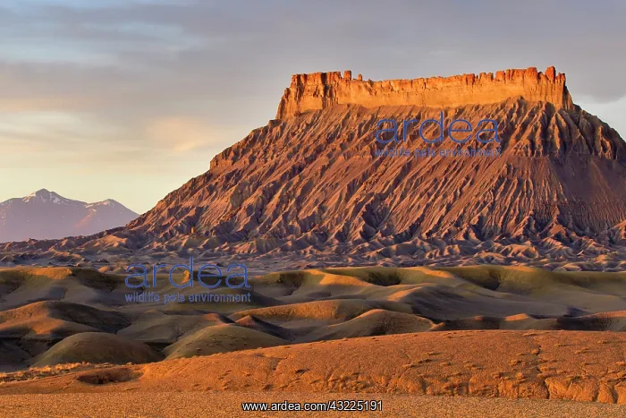 : Factory Butte and The Henry Mountains in : Factory Butte and The Henry Mountains in