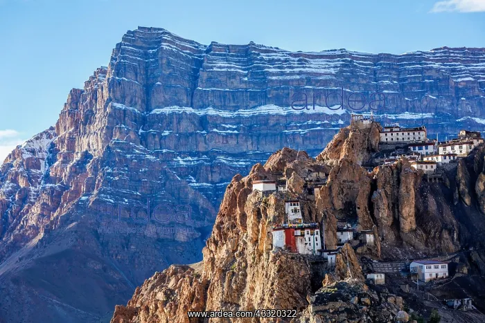 : Famous indian tourist landmark Dhankar monastry : Famous indian tourist landmark Dhankar monastry