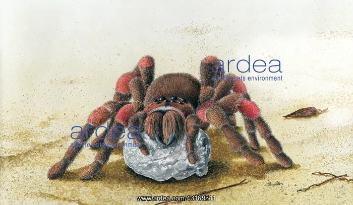 : This female Tarantula is guarding her eggs. They : This female Tarantula is guarding her eggs. They