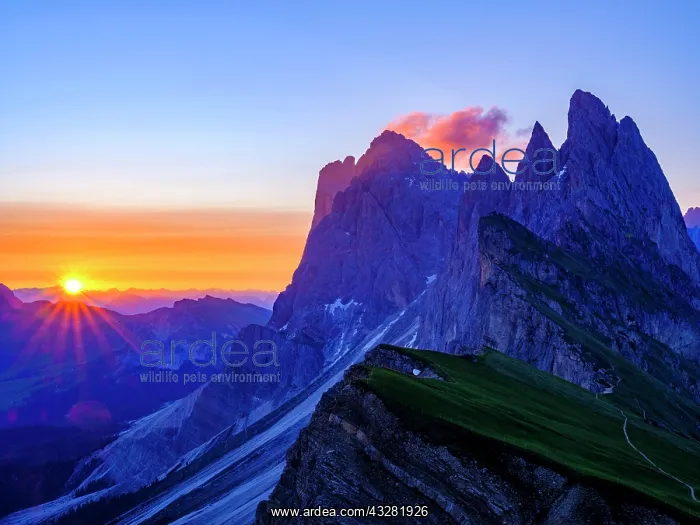 : Fermida towers at sunrise, Geisler peaks, Seceda : Fermida towers at sunrise, Geisler peaks, Seceda