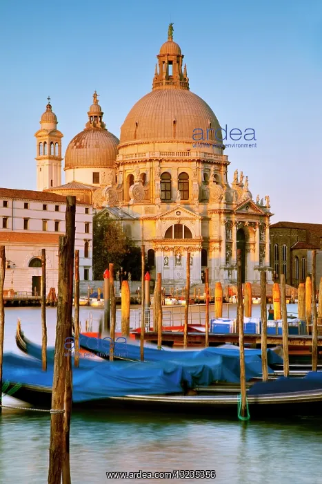 : First light of dawn on the Santa Maria della : First light of dawn on the Santa Maria della