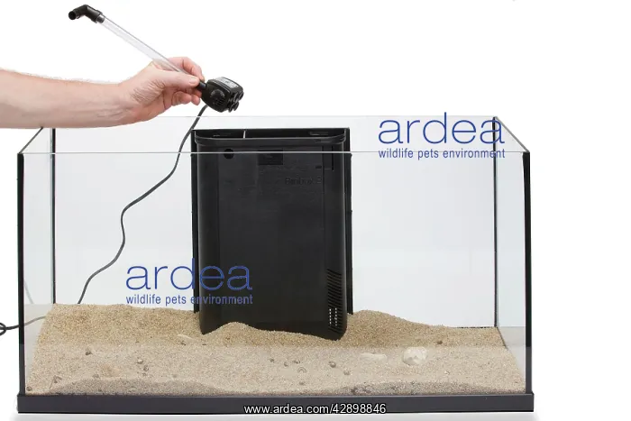 : Fish Tank - being set up - installing pump : Fish Tank - being set up - installing pump