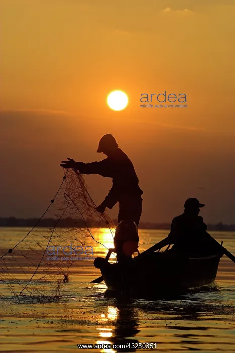  : Fishermen in the Danube Delta in Romania