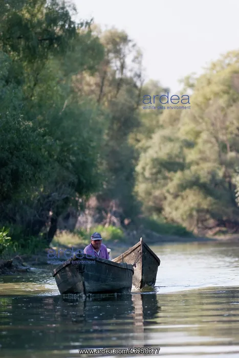  : Fishermen in the Danube Delta Romania, on