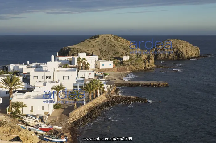 : The fishing village of La Isleta del Moro in the : The fishing village of La Isleta del Moro in the