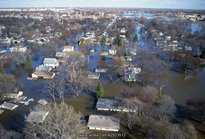 : Flood - Red River burst it's banks at Grand Forks : Flood - Red River burst it's banks at Grand Forks