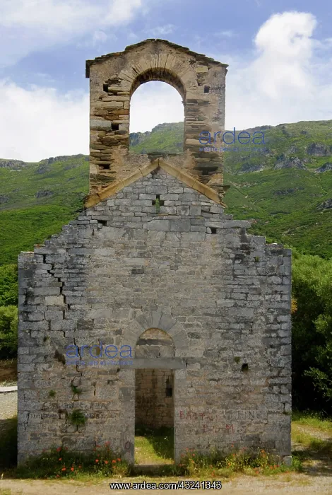: France, Corsica. Abandoned stone church : France, Corsica. Abandoned stone church