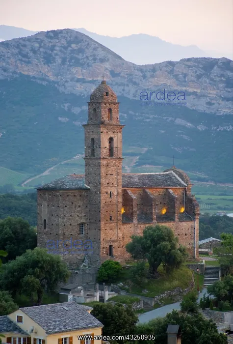 : France, Corsica. Church in village of Patrimonio : France, Corsica. Church in village of Patrimonio