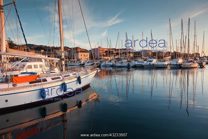 : France, Corsica, Propriano, town marina : France, Corsica, Propriano, town marina