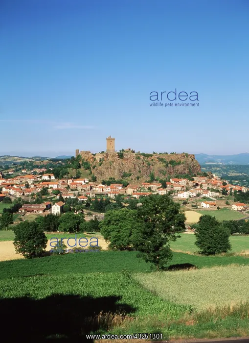 : France, Haute-Loire, Polignac, View of fortress : France, Haute-Loire, Polignac, View of fortress