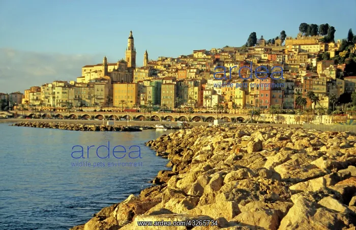 : France, Menton. French Riviera town close : France, Menton. French Riviera town close